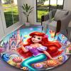 1pc Ariel Floral Castle Pastel Printed Chair Rug for Home Office Use, Living Room Kitchen Game Room Round Carpet
