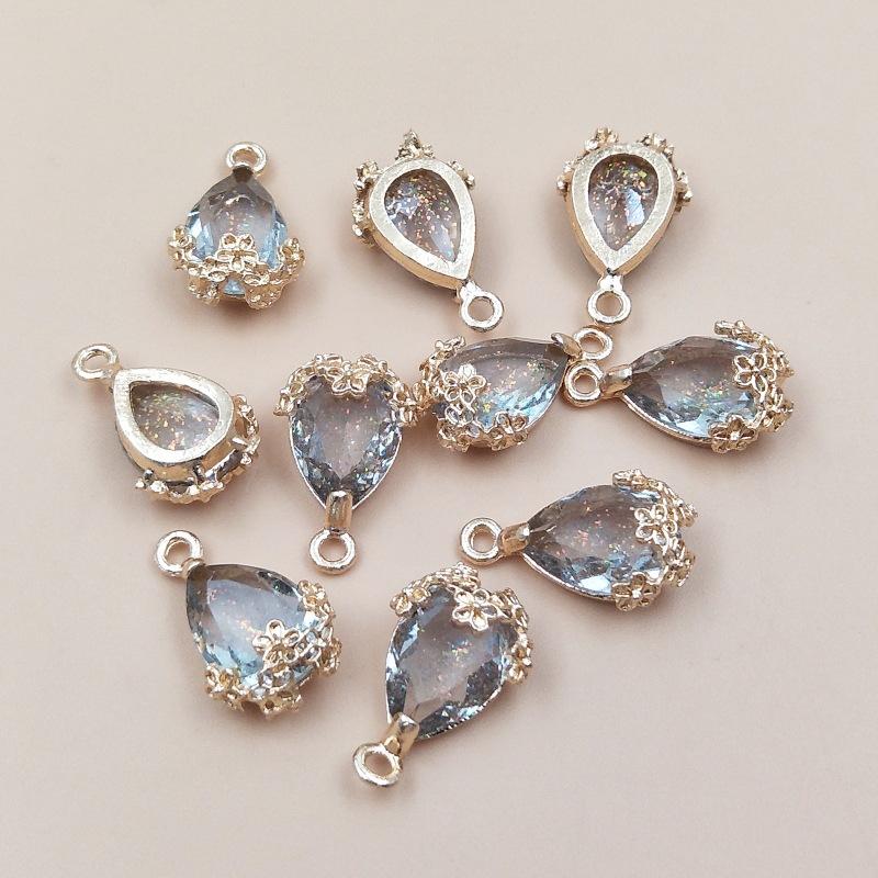 10PCS DIY Necklace Bracelet Earrings Alloy Jewelry Accessories Baroque Crystal Pendant Accessories Charm for DIY Jewelry Making