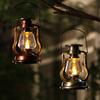Solar Powered Hanging Candle Light Retro LEDs Oil Lamp Flickering Flameless Solar Lantern Outdoor