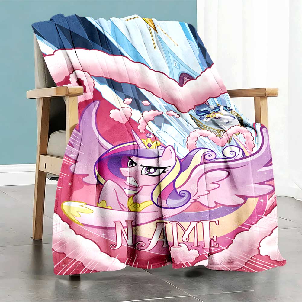 Little Pony (13) Personalized Name Blanket Gift Personalized Blanket Warmthful Decor for Picnics Couch Chair Living Room Ideal for All Seasons