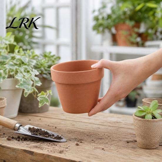 Terracotta Flowerpot Flowerpot, Clay Plant Pot with Drainage Hole, Porous Indoor Outdoor Planter for Plants Succulents Cacti Herbs Crack Resistant