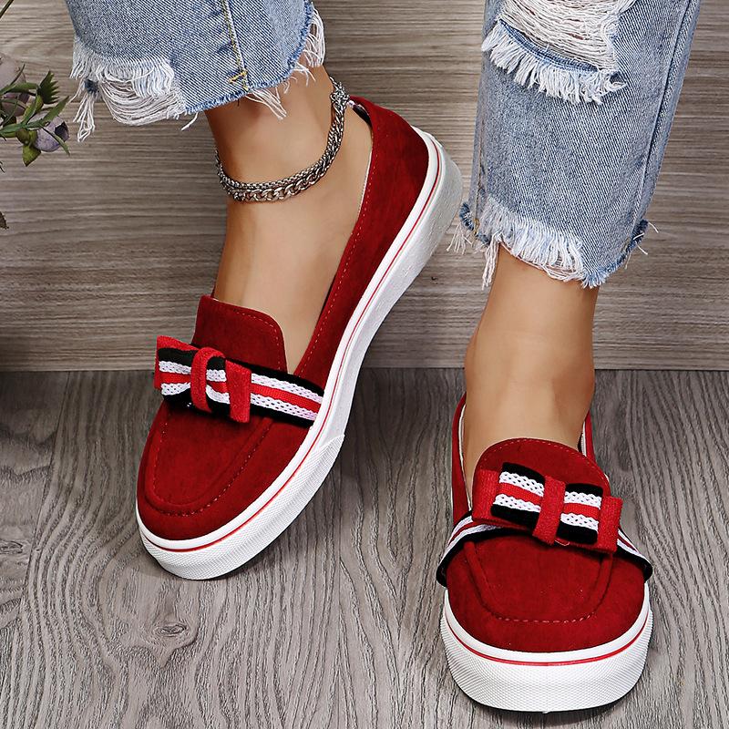 Large Size Single Shoes Women's Summer 2021 New Round Bow Bow Thick-soled Women's Shoes