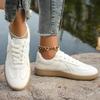 Women's White Sports Shoes Are Lightweight, Low Cut, Round Toe, and Suitable for All Seass As Women's Casual Shoes