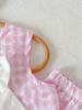Summer Countryside Style Infant Baby Girls Clothing Set Sleeveless Top with Plaid Long Pants Retro Lace Butterfly Two Piece Outfit