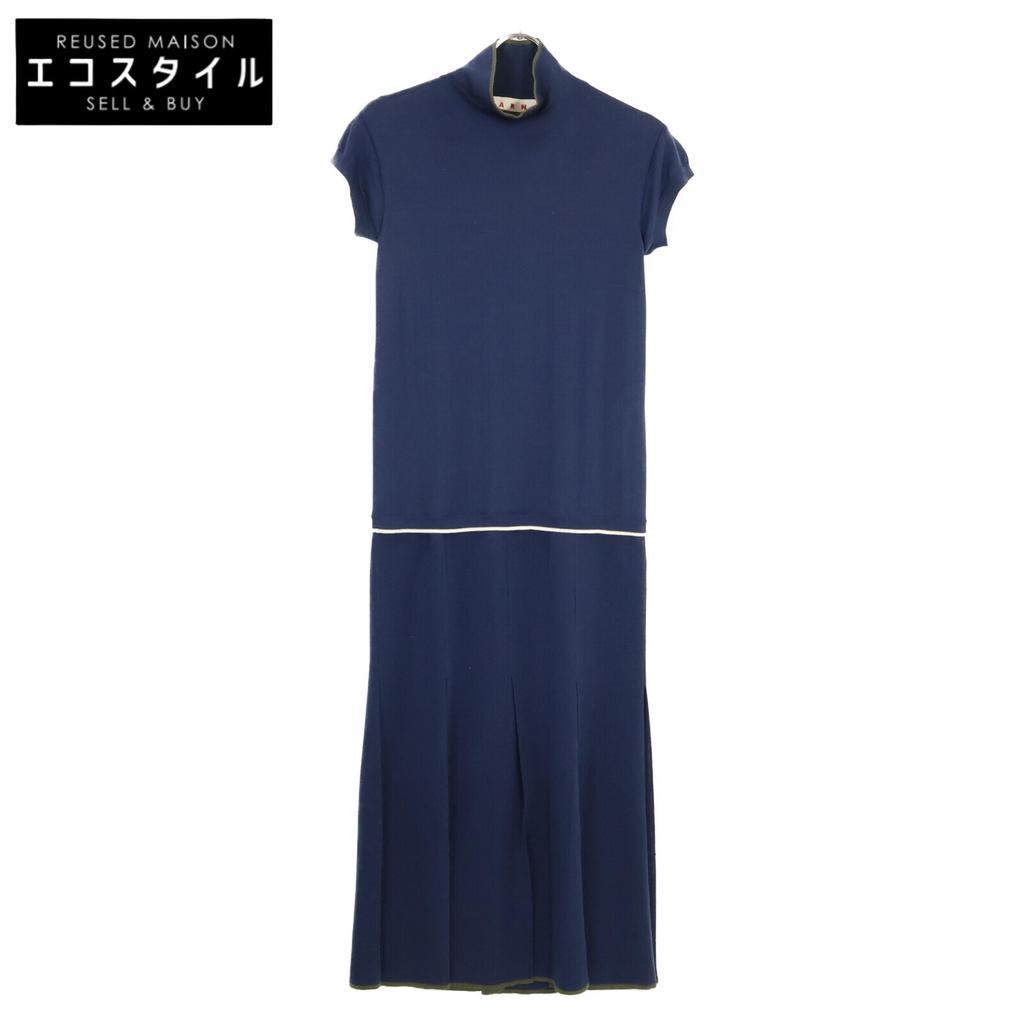 MARNI 22 years Navy ABMD0112EQ One Piece dress 38 NavyUsed