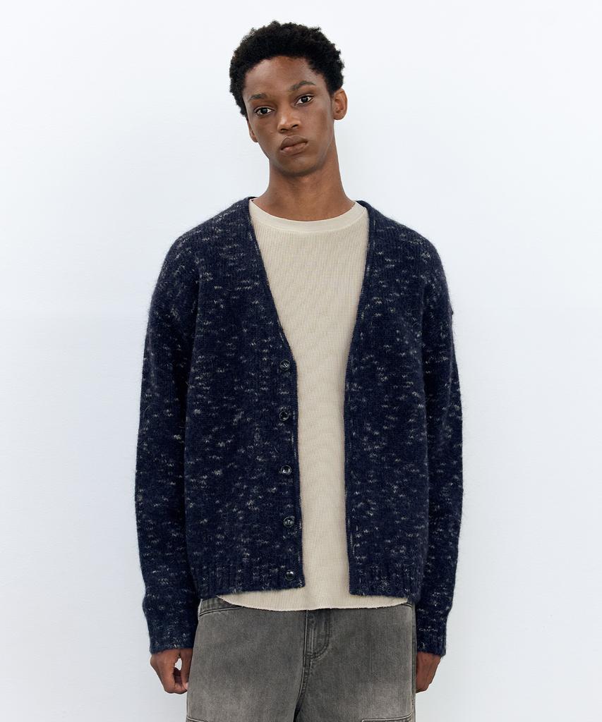 Insilence Italian Mohair Mix Cardigan Dark Navy