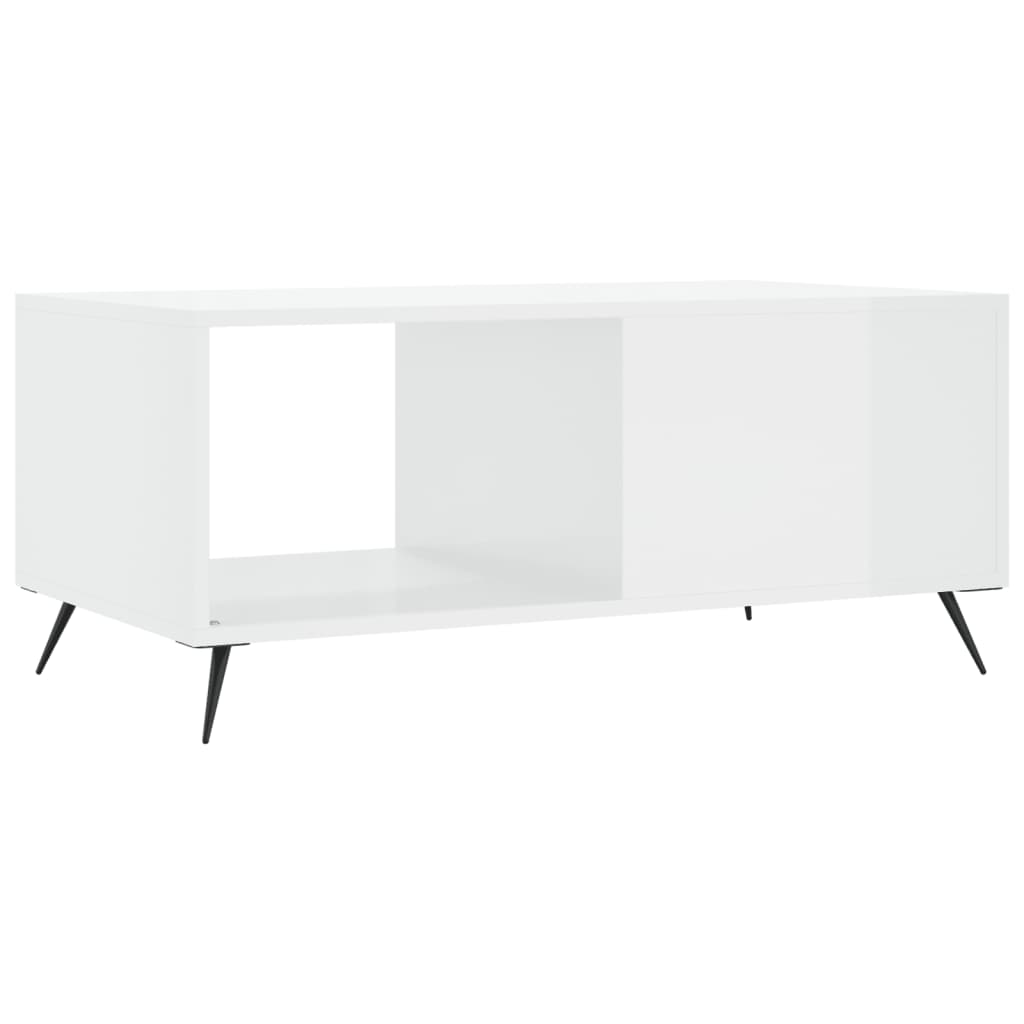 Coffee Table, High Gloss White, 90x50x40 Cm
