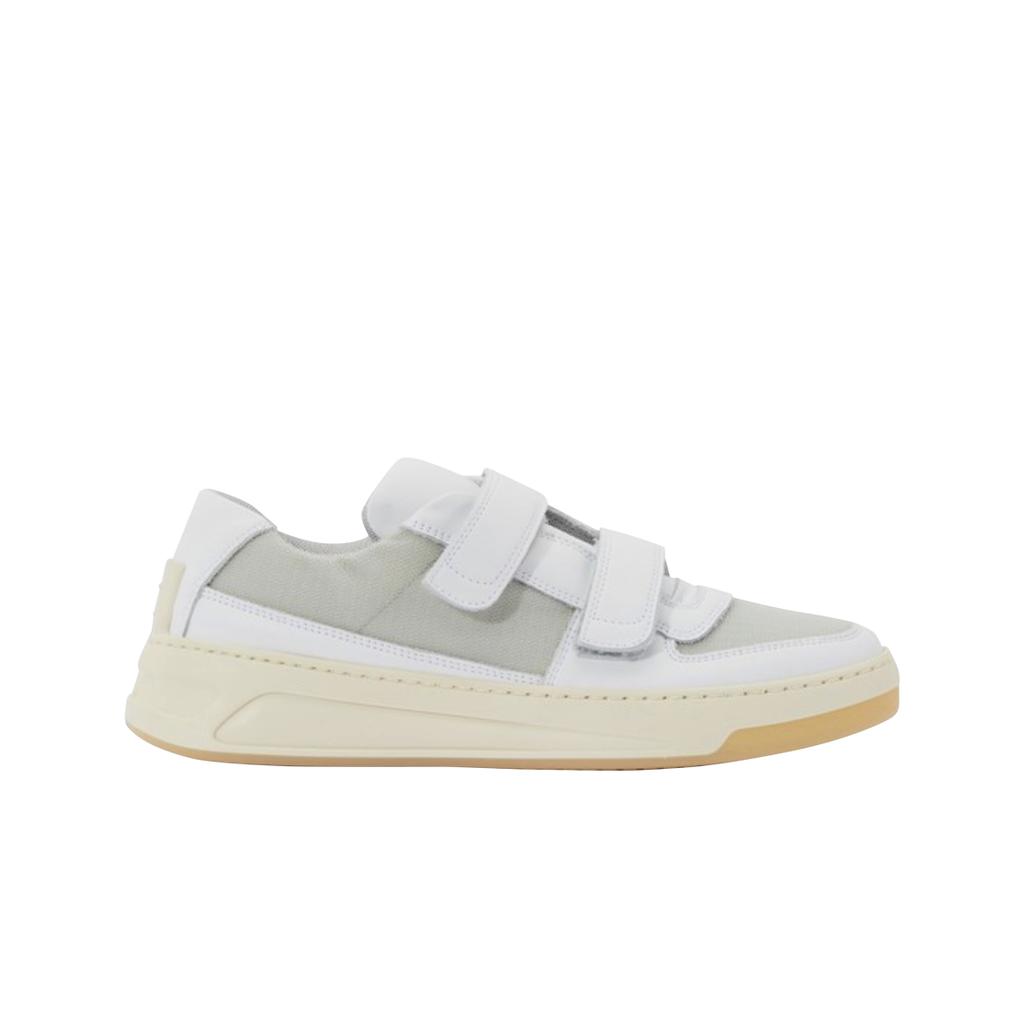(w) Acne Studios Steffey Patch Velcro Strap Sneakers White