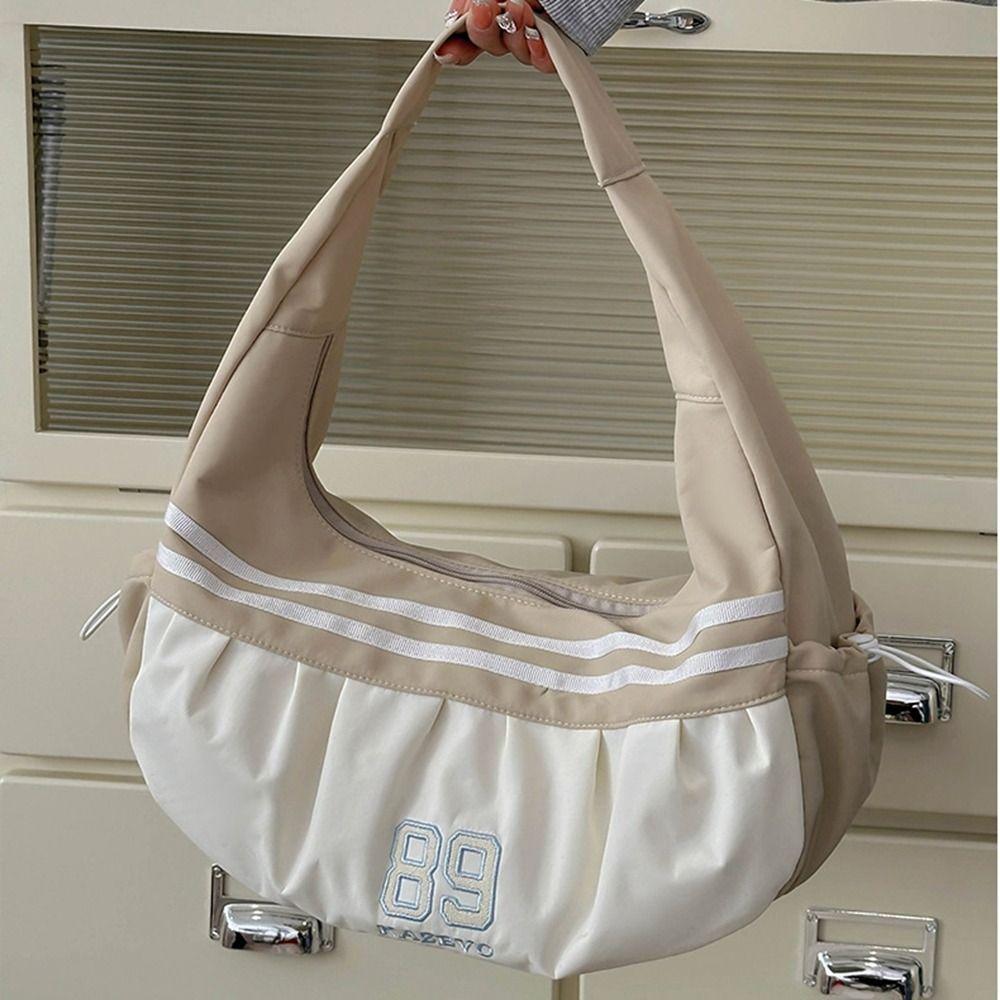 Oxford Cloth Nylon Shoulder Bag Korean Style Half Moon Bags Portable Sports Handbag Travel