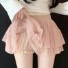 Ballet Style Sweet Fairy Tulle Mini Skirt Women 2026 Summer High Waist Polka Dot Ruffle A Line Cake Skirt for Daily Casual