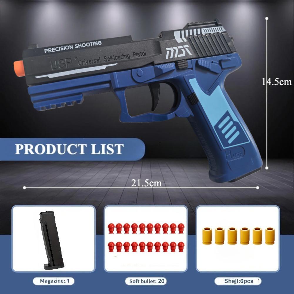 Sig17/Usp Shell Soft Bullet Toy Gun Outdoor Sports Shooting Game Education Pistol Gun Model Kids Birthday Gift