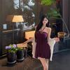 Hot Girl Pure Desire Halterneck Streamer Bandeau Skirt Female Royal Sister Sexy Design Temperament Slim Slim Chest Wrap Short Skirt