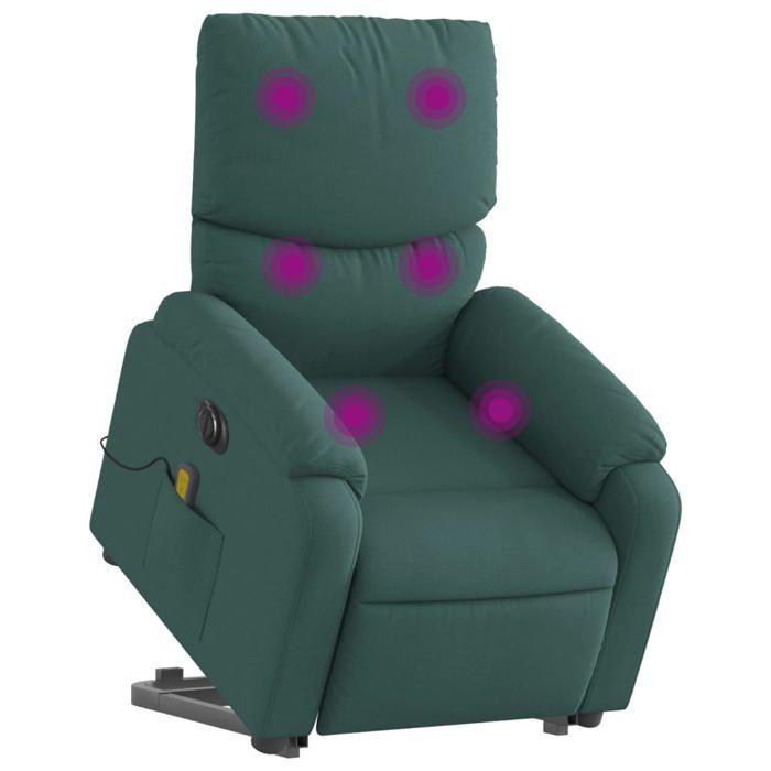 VidaXL Fauteuil Inclinable de Massage Électrique, Chaise de Relaxation avec Dossier et Repose-pied Réglables, Siège de Salon 3204866