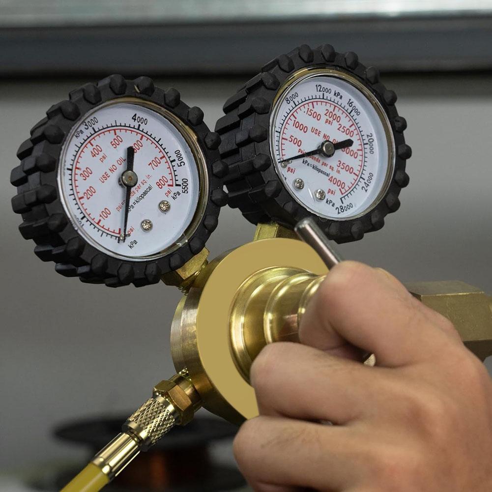 BHBL Nitrogen Regulator+Hose,0-800 PSI and 0-4000PSI Output Pressure,CGA580 Inlet Connection and 1/4in Male Flare Fitting