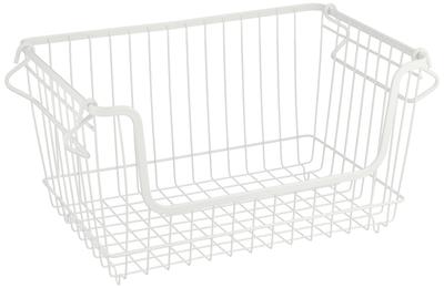 Pearl Metal Wire Stackable Basket, Medium, Skit, HB-5072, White