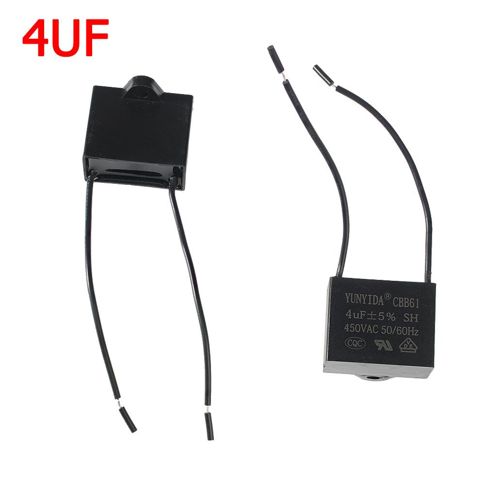 3pcs CBB61 450V Fan Capacitor 0.8/1/1.2/1.5/1.8/2/2.5/3/3.5/4/4.5/5/6/7/8/10 UF Ceiling Fan Motor Run Rectangle Capacitors Kit