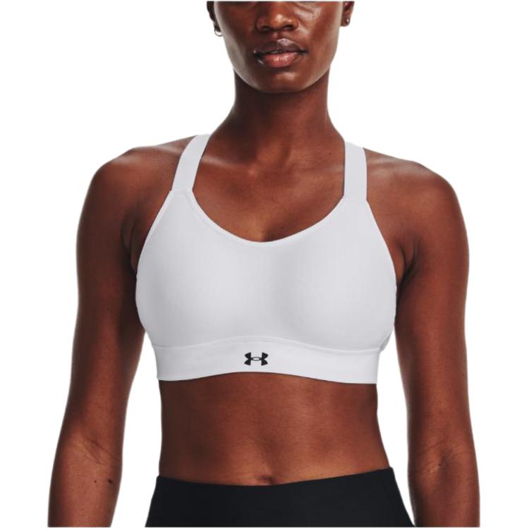 Under Armour Solid U-Shaped Crossback High-Intensity Training Sports Bra Women Underwear White 1372557-100
