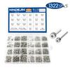 NINDEJIN 1322pcs/set Hexagon Socket Head Cap Screw and Nut Stainless Steel M2 M2.5 Hex Socket Countersunk Button Head Screw Set