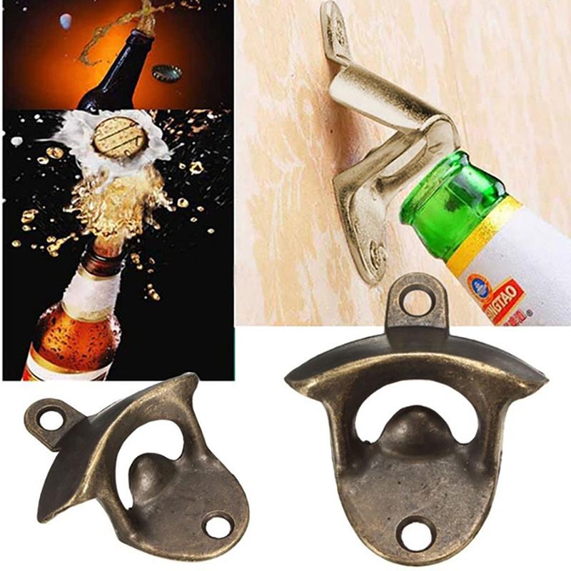 Wall Mounted Beer Bottle Opener Zinc Alloy Soda Beer Wine Bottle Opener Vintage Heavy Duty Bottle Opener for Kitchen Party New 6