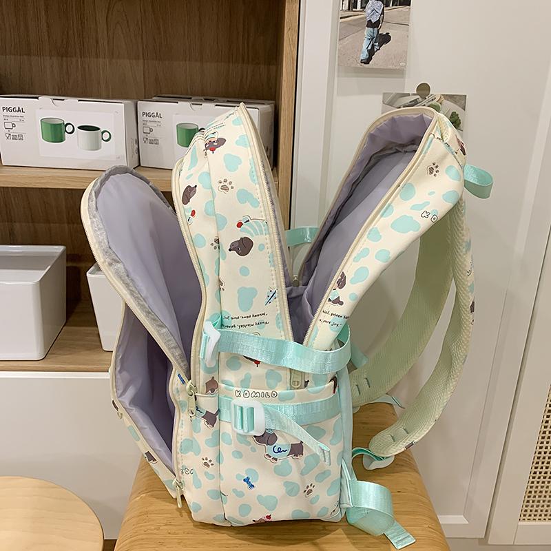 College Style Backpack Puppy Pattern Schoolbag Junior High School Student Book Bag