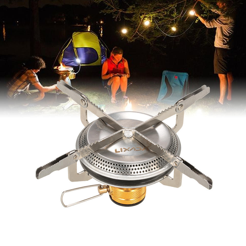 Lixada Camping Foldable Gas Stove Set with Gas Conversion Head Adapter