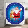 TU Christmas Shower Curtain Santa Claus Reindeer Festive Holiday Bathroom Decor Waterproof Xmas Pattern Home Decor Gift