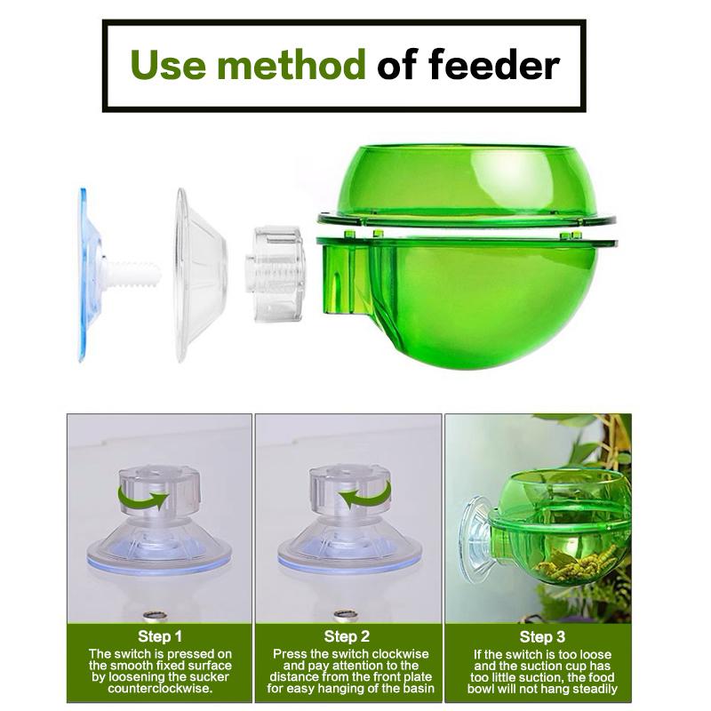 Arboreal Reptile Live Anti-Escape Sucker Feeder Bowl Insect Worm Food Container For Lizard Gecko Chameleon Reptile Pet Bowl