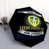 1 Paragüas Plegable Automático - Diseño de Patrón del Leeds United Football Club, Portátil y Plegable con 8 Varillas, Regalos de Navidad y Cumpleaños
