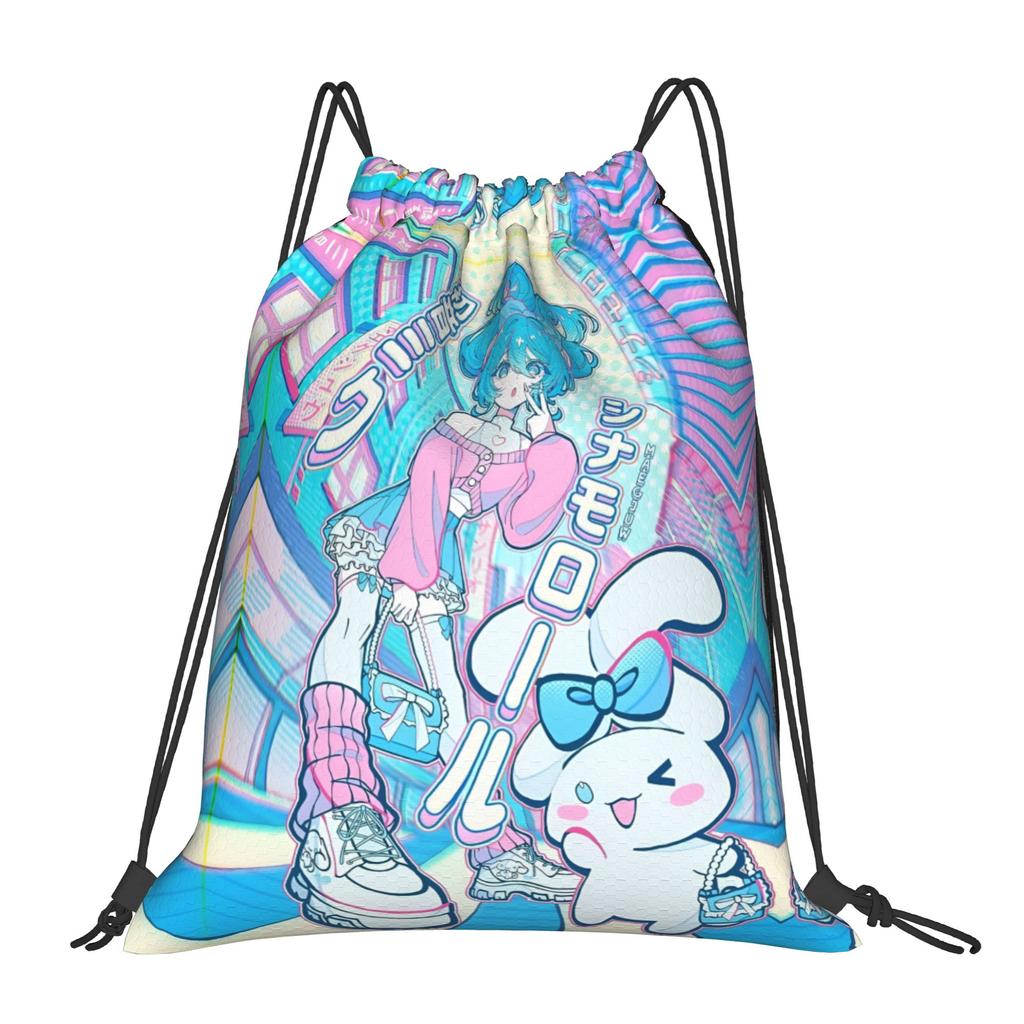 Bolsas con Cordón Personalizadas de Hatsune Anime Miku para Compras Mochilas de Yoga Hombres Mujeres Bonitas Deportivas Gimnasio Mochila Saco