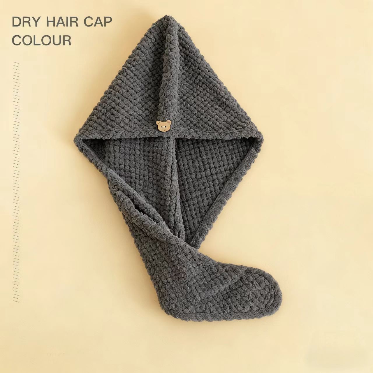 

4/2Pcs Hair Drying Towel With Button Women S Quick-Dry Microfiber Headscarves Absorbent Hair Towel Wrap Thickened Soft Headscarf