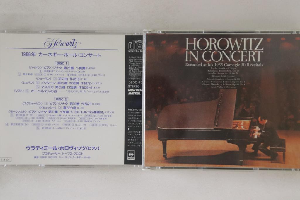 CD VLADIMIR HOROWITZ - 66 Carnegie Hall Concert 52DC4378 CBS SONY Japan Classical Used