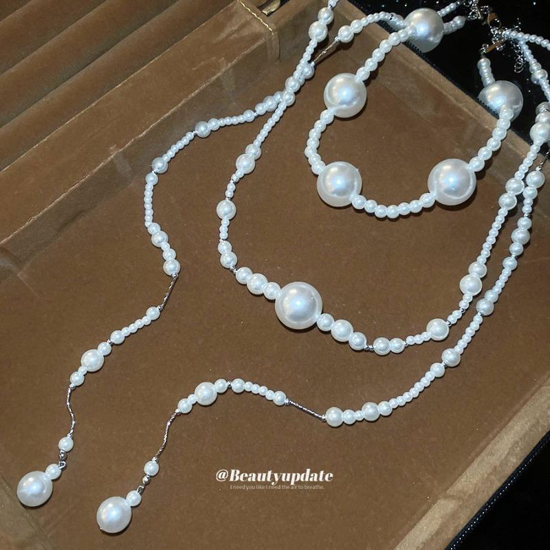 Meier Multi-layer pearl necklace - royal court style elegant sweater chain - high-end niche choker