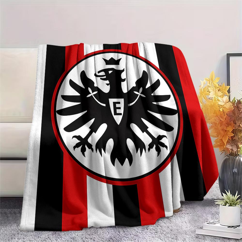 1PC Frankfurt Football Print Flannel Blanket, High quality All Seasons, Home Decor, Warmth and Comfort, Perfect for Christmas Gifts