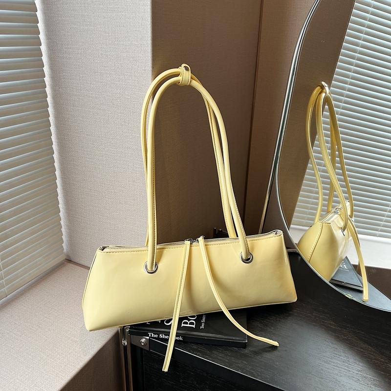 New Women Red Shoulder Bag Korean Versi Simple Solid PU Leather Underarm Bags 2026 Elegant Female Dating Handbags