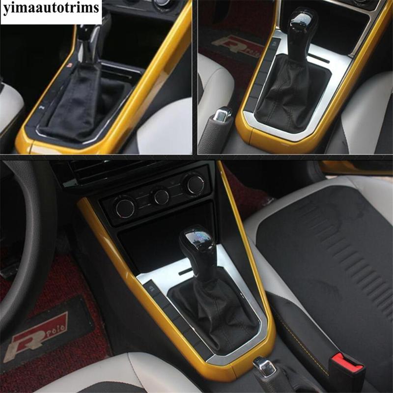 Car Center Console Gear Shift Box Panel Decor Cover Trim For VW Volkswagen Polo  -  Stainless Steel Interior Accessories
