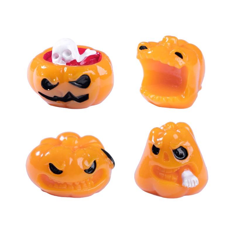 Micro-landscape Halloween Pumpkin Ghost Figurine Decorative Accessories Mini Desktop Ornaments
