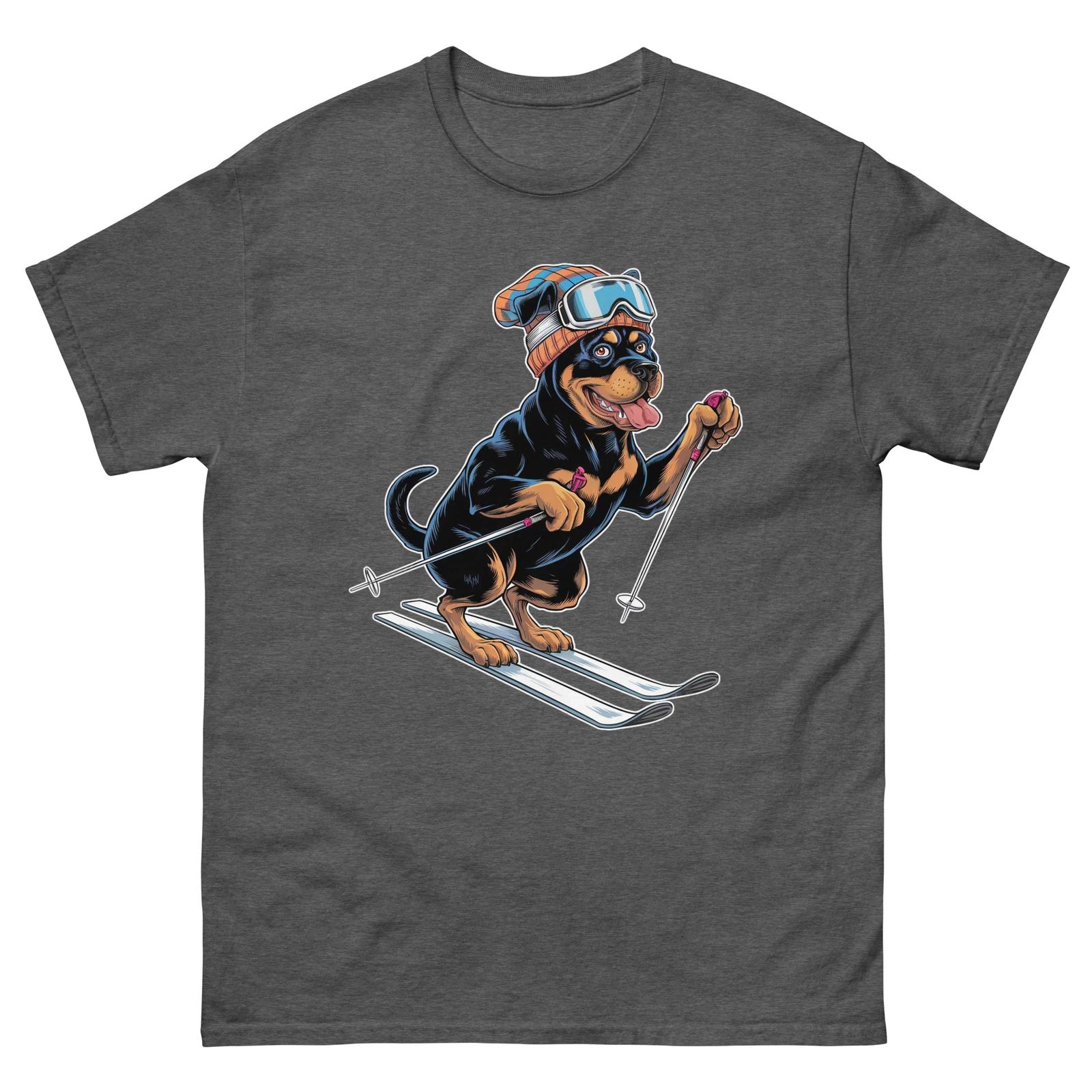 Лыжи Ротвейлер Унисекс классическая футболка M