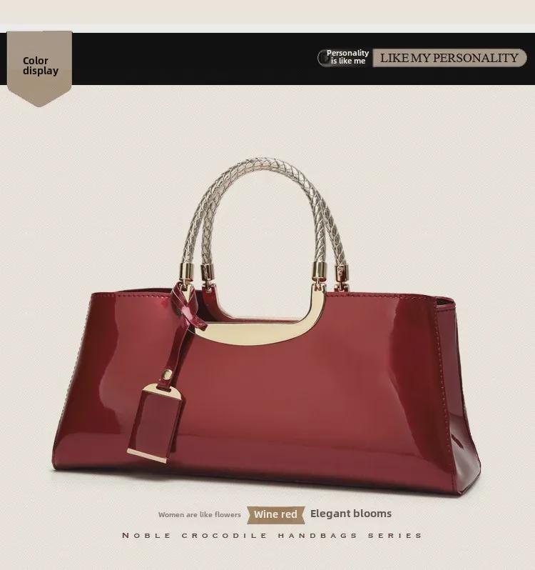 "2019 Stylish European & American Patent Leather Wedding Crossbody Shoulder Bag for Brides"