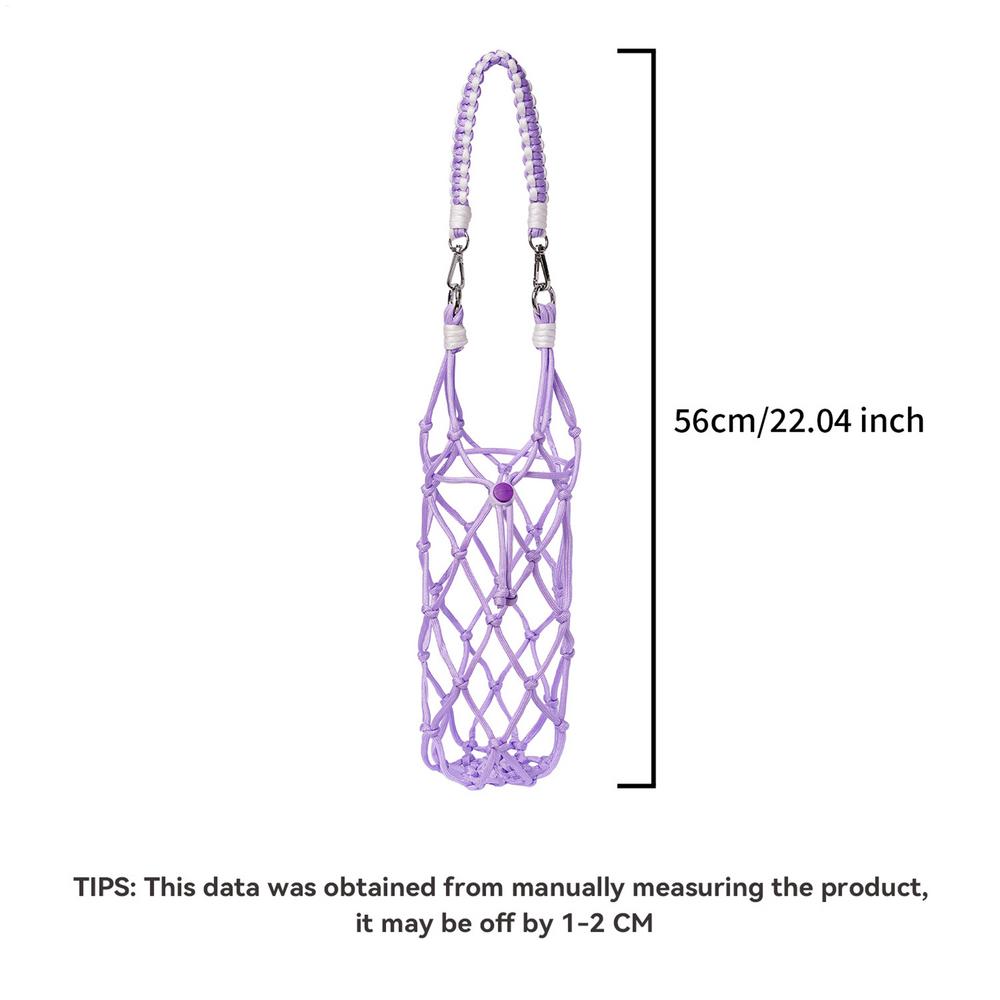 Water Bottle Cover Cotton Woven Fashion Mesh Bag Lightweight Sleeve Water Bottle Cover For Outdoor Travel Camping Hiking Fishing