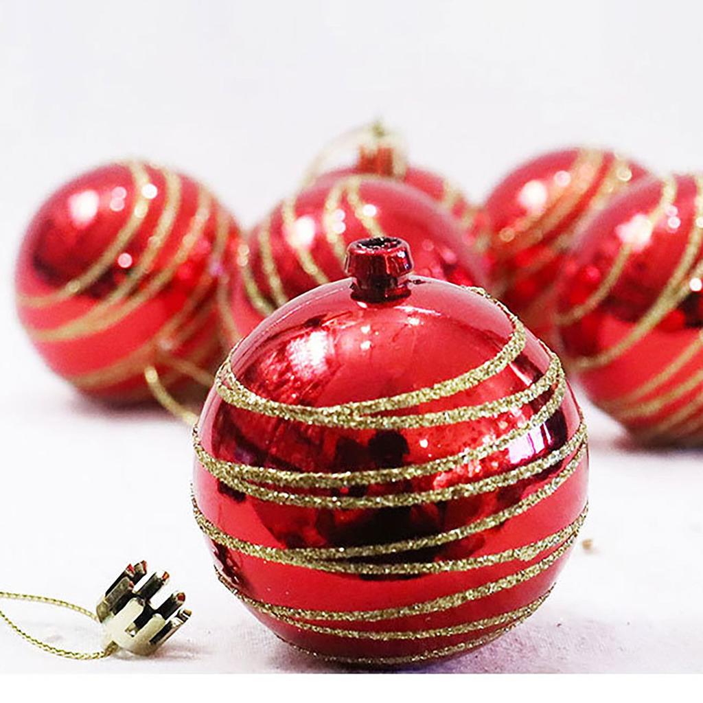 6-piece Red Christmas Ball Decoration Prop