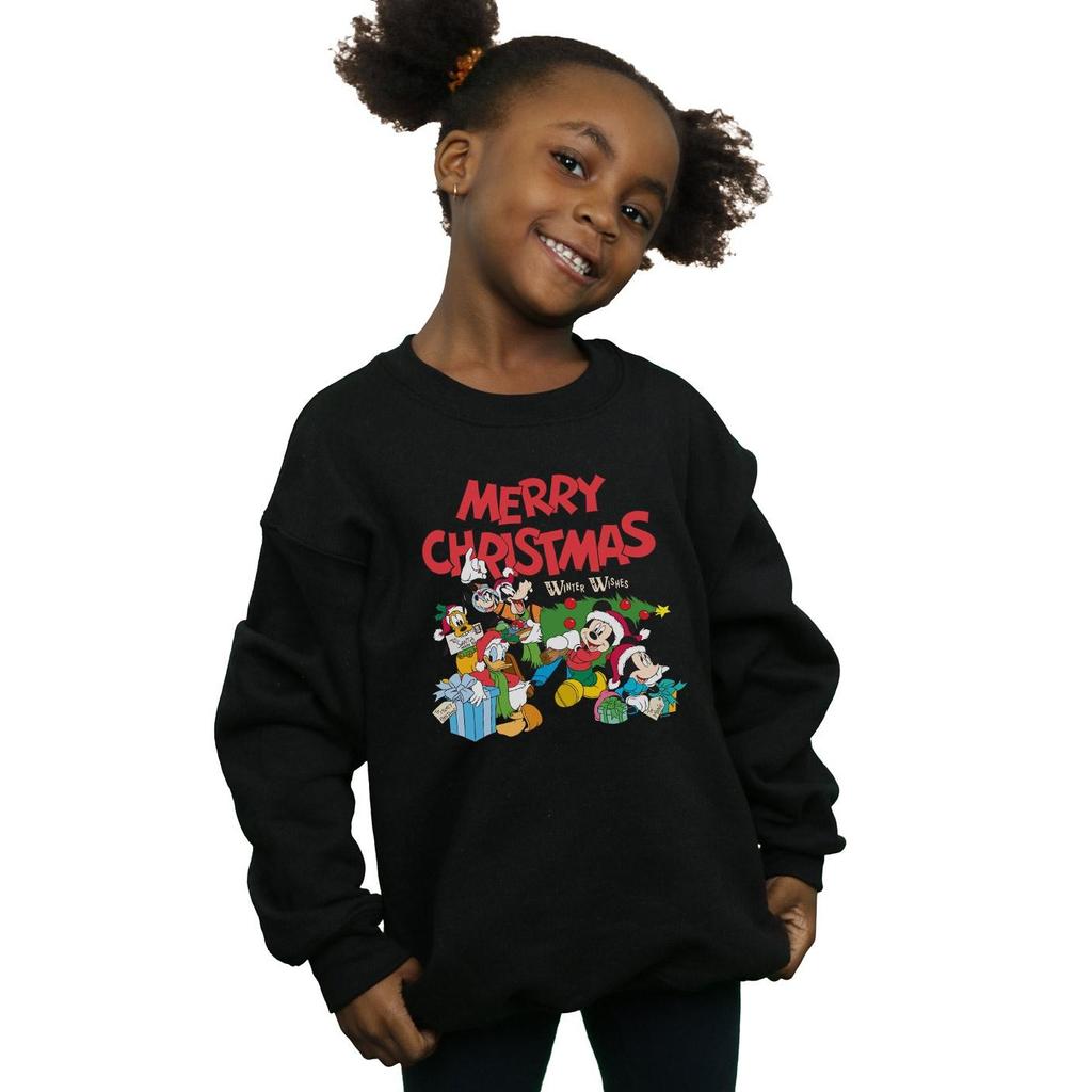 Disney Girls Mickey And Friends Winter Wishes Sweatshirt