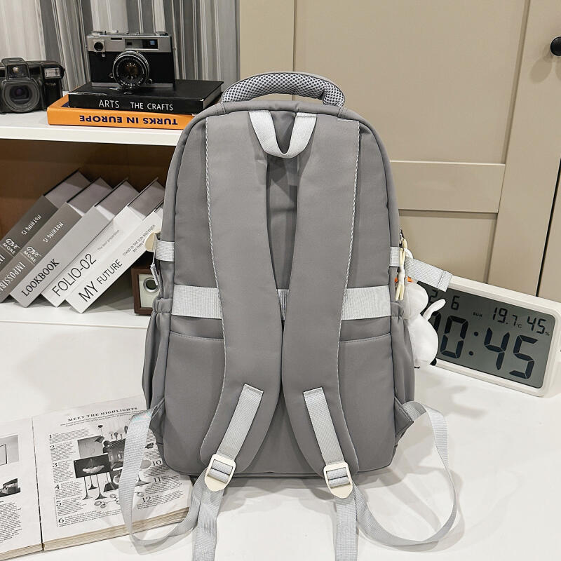 Large Capacity Men's Backpack Women's Color Contrast Backpack Middle School Student Schoolbag