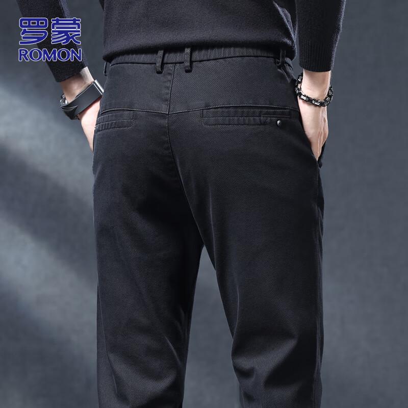 ROMON Men's Stretch Straight-Leg Casual Pants