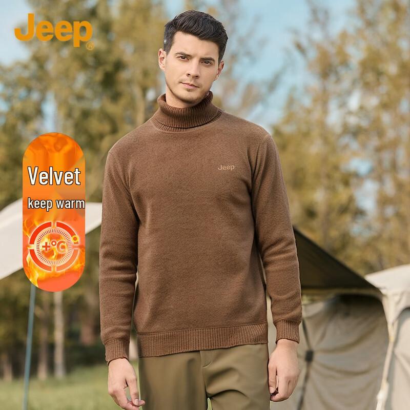 

JEEP Men s Winter Solid Turtleneck Sweater 4XL