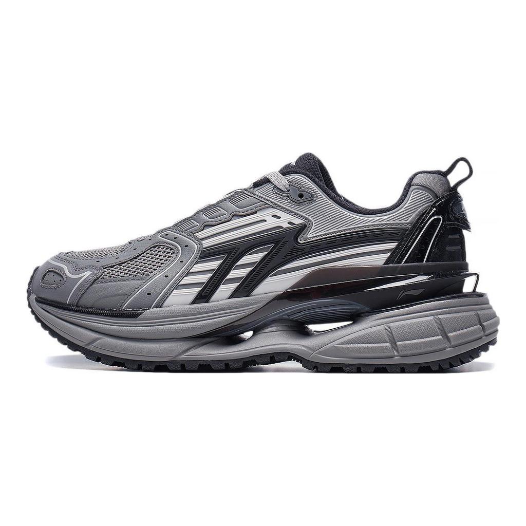 Li Ning Comet 5 Dämpning, Slitstarka Låga Casual Skor Herr Grå Svart AGCT351-2