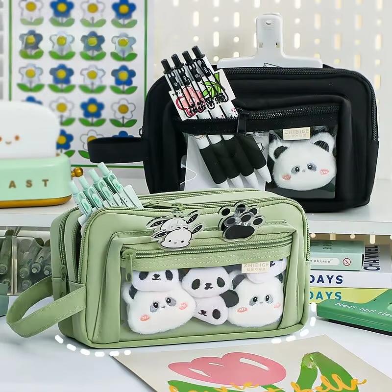 Transparent Pencil Case, Elementary School Stationery Box, Large Capacity, High Aesthetic Pencil Case