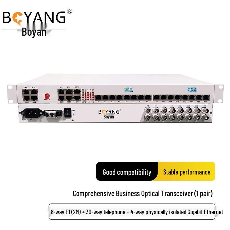 BOYANG Integrated E1 & Telephone Fiber Optic Multiplexer