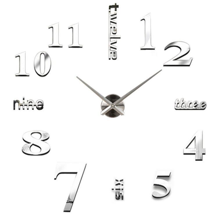 Creative Night Glow Acrylic Wall Sticker Clock for Living Room
