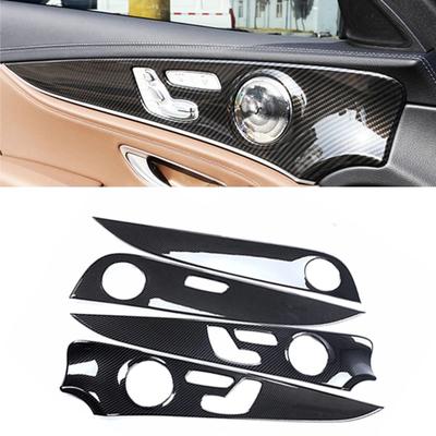 Mercedes Benz E Sınıfı için W213 E200 E300 2016- ABS Karbon Fiber Doku 4 adet İç Kapı Paneli Kapağı Koruyucu