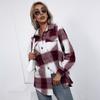 Fall Winter Women's Thickened Cashmere Plaid Shirt Jacket, Casual Loose Long Sleeve Fashion Outerwear